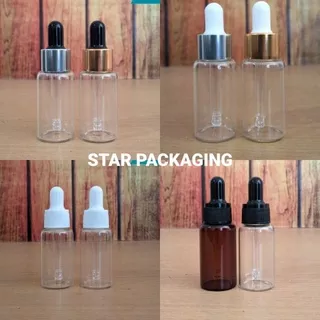 Botol Pipet Kaca 20ml Ring Gold Karet Putih Import Botol Kaca 20ml Pipet Gold