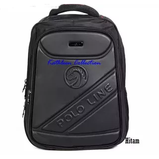 TAS RANSEL LAPTOP POLO LINE  EMBOSS / TAS KERJA PRIA  IMPORT ( EXPANDABLE-PORT+USB+RAINCOVER)