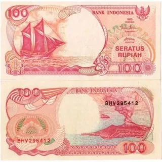 Uang kuno seratus 100 rupiah perahu pinisi tahun 1992