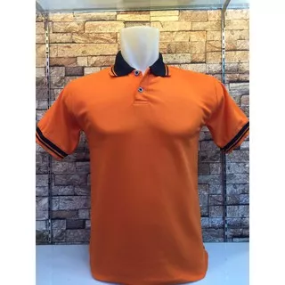 Kaos Kerah Kombinasi ORANGE - Polo Kerah Kombinasi orange - Polo Shirt - Polo Warna - Shirt Pria -