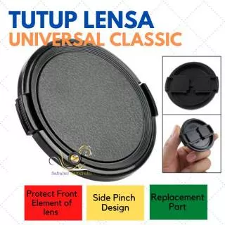 Front Lens Cap / Tutup Lensa Universal (model clasic) 37mm 39mm 40.5mm 49mm 55mm 62mm 67mm 72mm 77mm