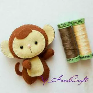 Aplikasi boneka flanel monkey