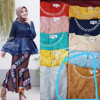 Kebaya brokat sabyan organza bordir ck 1 / kebaya peplum / kebaya wisuda /kebaya modern