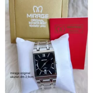 JAM TANGAN MIRAGE ORIGINAL JAPAN QUARTZ RANTAI STAINLESS STEEL PLUS BOX MIRAGE ORIGINAL+MANUAL BOOK