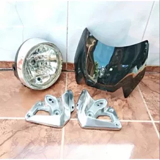 visor kupingan dudukan dan lampu depan headlamp barong honda tiger revo tirev tilam tilas lama new old GL CB CG 100 125 max pro megapro monoshock new Primus herex