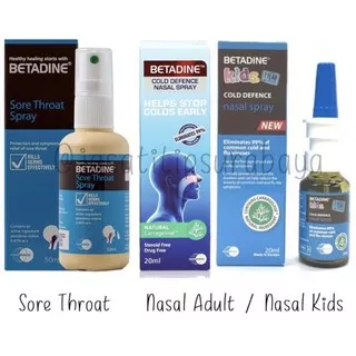 Betadine Kids Nasal Spray / Adult Nasal Spray Cold Defence / Sore Throat Spray