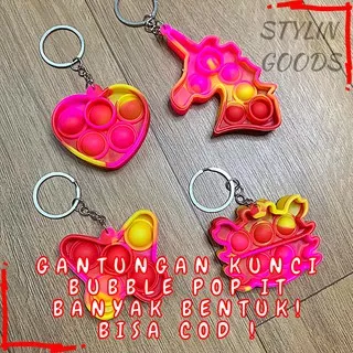 GANTUNGAN KUNCI TAS MOTOR MOBIL POP IT BUBBLE RAINBOW WARNA WARNI BANYAK VARIAN BENTUK TERMURAH