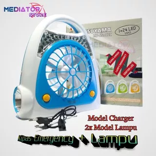 Kipas Emergency Plus Lampu Mitsuyama Portable Dan Model Cas Ulang