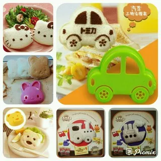 Cetakan Bento Roti Sandwich Mold Motif Karakter Bear Beruang Bunny Kelinci Rabbit Car Mobil Hello Kitty Animal Karakter