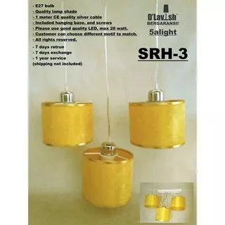 SRH-3 Kap variasi -  Lampu Gantung Hias Dekorasi (1 set 3 gantungan lampu)