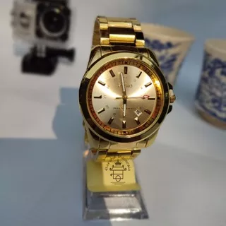 Jam Tangan Pria SEIKO 9688 Rantai Full Gold Date Aktif Free Box