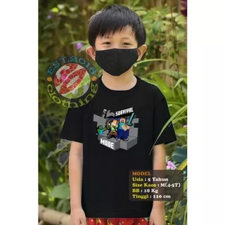 Kaos Baju Anak Minicraft Minecraft Survival Mode Kaos Gamer - 30sclothing