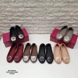 Sepatu flat tory burch minnie travel ballet quilted leather mirror / tory burch flat shoe mirror