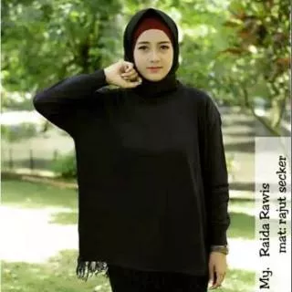 Rajut Raida Rawis Hitam Wanita / Blouse Premium / Atasan Wanita / Sweater Korea / Baju Rajut Tebal