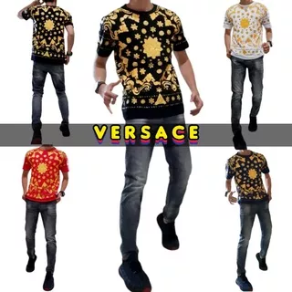 Kaos Branded Unisex impor premium BEST SELLER ASLI BAGUS BANGET 100% kaos VERSACE Kaos Pria Fashion high quality MOTIF DAN DETAIL ASLI SESUAI FOTO & VIDEO