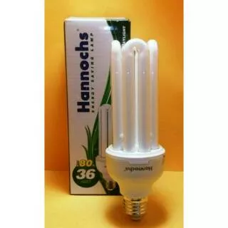 Bohlam Lampu PLC Jari 4U 36 Watt Cahaya Putih HANNOCHS GREEN Energy Saving Lamp E27 White Light