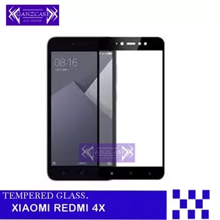 Tempered Glass Xiaomi Redmi 4X Full Cover Warna 5D / 6D / 9D  - Hitam