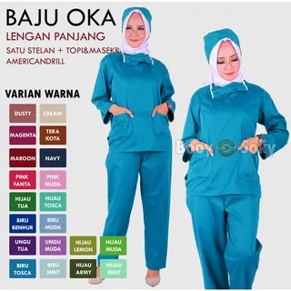 BAJU SERAGAM OKA / SERAGAM MEDIS / LENGAN PANJANG / BAJU OPERASI / BAJU PERAWAT