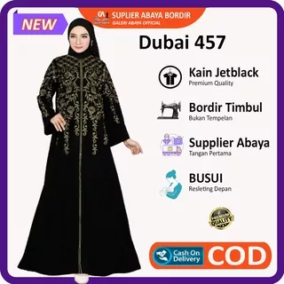 Dress Baju Gamis Abaya  Turki Temboro Hitam Polos Arab Saudi Mewah Jumbo Original Dubai 457 Busui