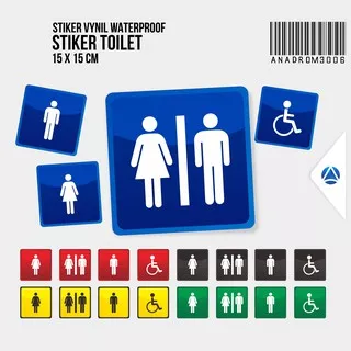 Stiker Toilet | 15x15 cm | Aneka Warna - Waterproof | Anadrom 3006