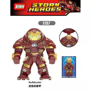 Mainan Anak Lego Iron Man + Hulkbuster Robot Besar XH1157 Minifigure Ironman Marvel Avengers Ninjago