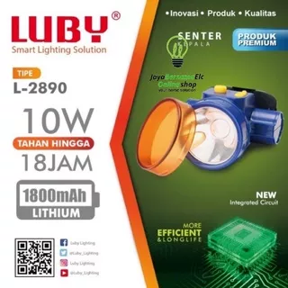 Senter kepala Cas Luby LED 10 watt L2890 Lensa Kuning dan Biru