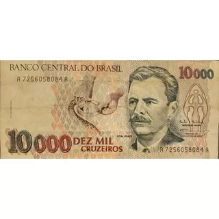 Uang Asing Negara Brazil Brasil 10.000 Dez Mil Cruzeiros Cobra Kondisi Kertas Renyah Dijamin Original 100% Utuh
