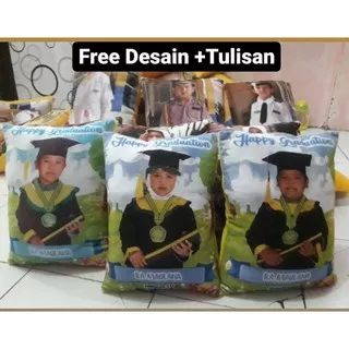 Bantal foto Uk 30x40 cm murah dan bagus, souvenir ulang tahun, perpisahan sekolah kado