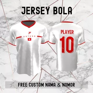 Jersey Swiss Timnas Negara Bola Baju Kaos Custom Nama dan Nomor Punggung - 82