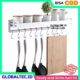 Rak Dinding Dapur Tempel Minimalis Serbaguna Murah Aesthetic Gantung Alumunium Anti Karat Portable Bongkar Pasang Tempat Bumbu Alat Masak Organizer Import Estetik Simpel Praktis Hemat Tempat Promo Free Ongkir Bayar D I Tempat COD GL003