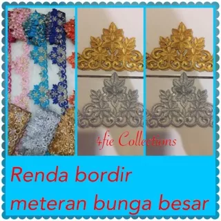 Renda Bordir Meteran Bunga Besar