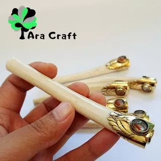 once pipa rokok Iga duyung Asli motif alpaka / once iga duyung alpaka super 10-11 cm