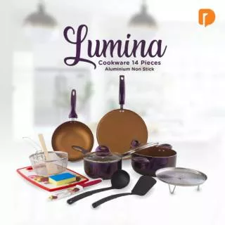 COOKWARE SET PERALATAN MASAK TEFLON ANTI LENGKET ORI LUMINA SET OF 14pcs COOKWARE