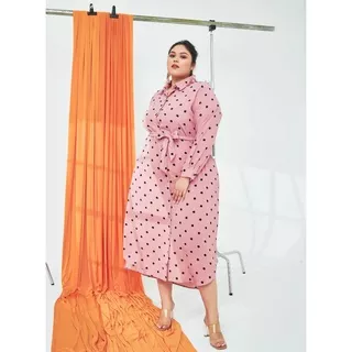 Curva Fabulous - Longline Printed Shirt Dress - The Dotted Series