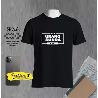 Kaos Pria Distro Keren USA Urang Sunda Asli Bandung Original Murah/Baju Oblong Katun 30s