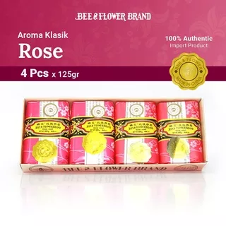 Bee Flower Import Sabun Tawon Rose 125 gr (4 Pcs)