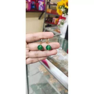 Anting-anting batu Giok Hijau xuping