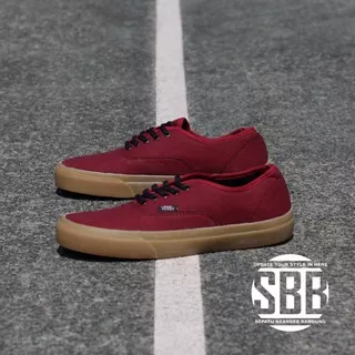 SEPATU VANS AUTHENTIC CASUAL PRIA KEREN VANS AUTHENTIC MAROON GUM SOL GUM SNEAKERS PRIA AUTHENTIC