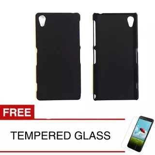 Case for Sony Xperia Z2 / D6502 (5.2) - Slim Black Matte Hardcase +  Gratis Tempered Glass