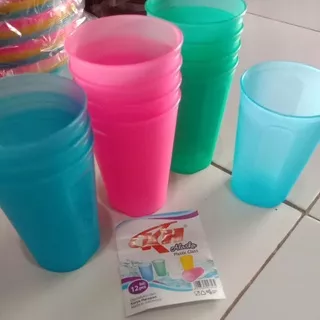 (12pcs) Gelas plastik cangkir plastik