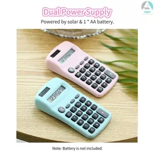 [ready stock]Mini Cute Calculator 8 Digits Display Solar & Battery Dual Power Portable Electronics Calculator Accounting Tool for School Students Children Office Home