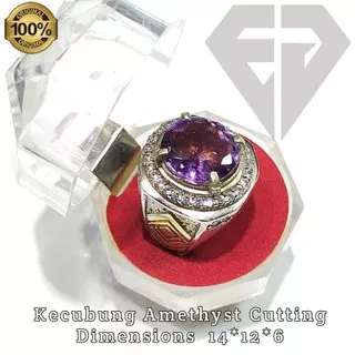 BATU KECUBUNG AMETHYST CUTTING NATURAL CINCIN PRIA