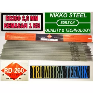 KAWAT LAS RD260 2,6MM NIKKO STEEL RD260 2,6MM KEMASAN 1KG +- 48 BATANG