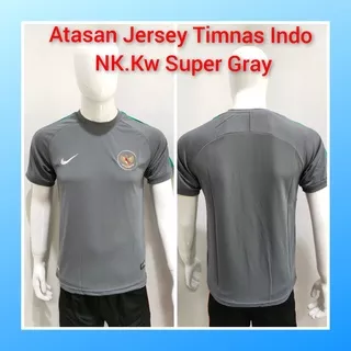 Kaos sepak bola pria jersey football klub baju atasan wanita t-shirt seragam outfit club olahraga kostum futsal dewasa pakaian oblong sport grade ori apparel timnas Indonesia abu-abu polos