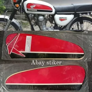 Striping Stiker tangki Honda cb 100 gelatik K2 merah