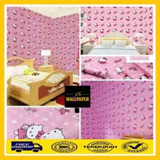 Wallpaper Dinding Hello Kitty Peri Wallpaper Dinding Wallpaper 3D Wall Sticker 3D Fairy HK Wallpaper