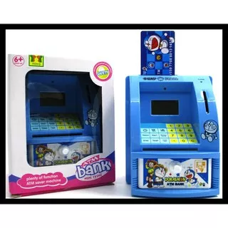 Mainan Edukatif / Edukasi Anak - Celengan ATM Mini Happy Bank Doraemon