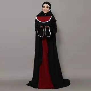 MUKENAH DUBAI TELEKUNG JUBAH COTTON ONE PIECE BERLENGAN MUKENA ABAYA RUKUH TERUSAN KINANTHI HTM-MRN