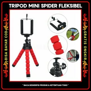 Tripod Spider Mini Fleksibel Dengan Holder U Penyangga Hp Kamera Monopod Tongsis