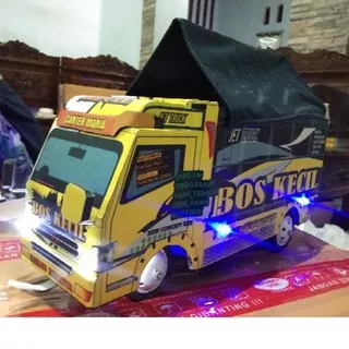Oleng miniatur truck sekala besar jumbo Terpal Lampu Termurah Mainan mobil anak-anak Terlaris